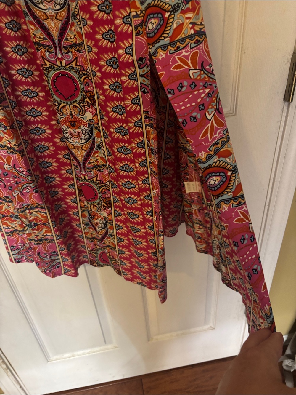 Boho Smocked Midi Dress in Pink - Picture 2 of 3
